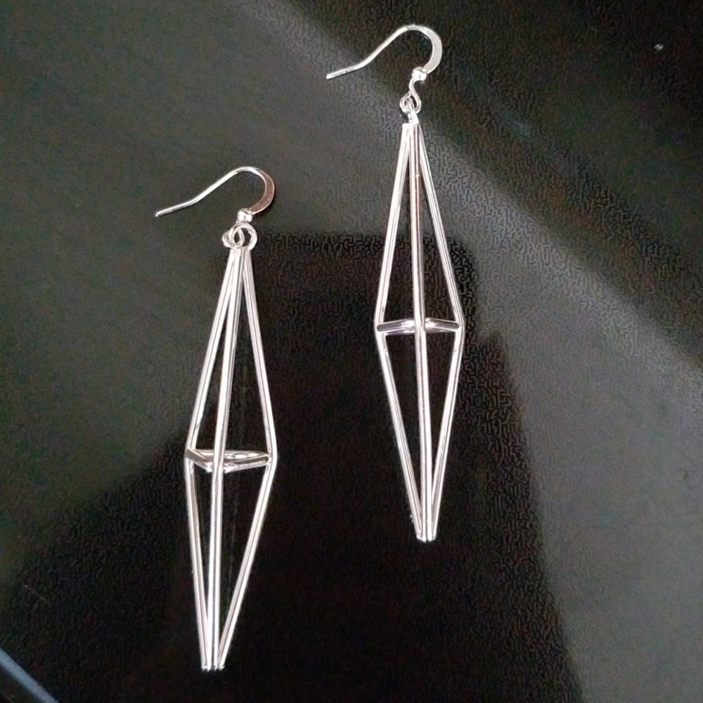 Silver Geometric Earrings